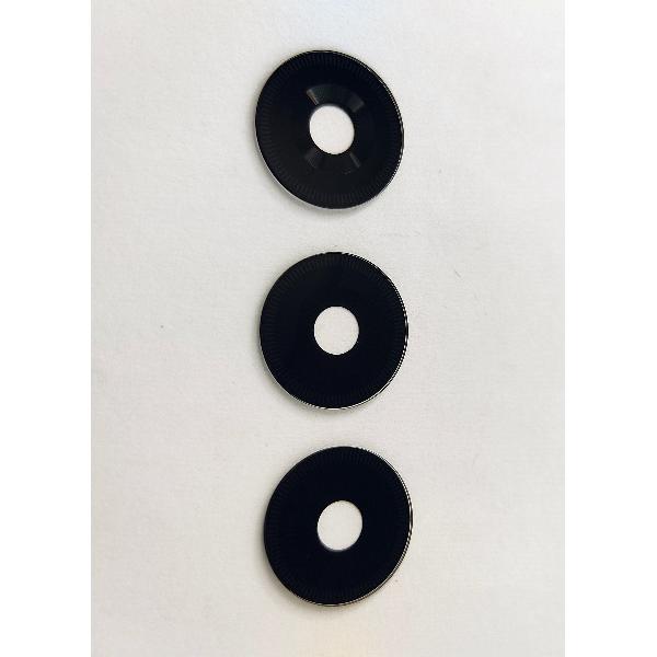 Set de 3 cristales de camara negros para ZTE Blade A75 4G calidad premium