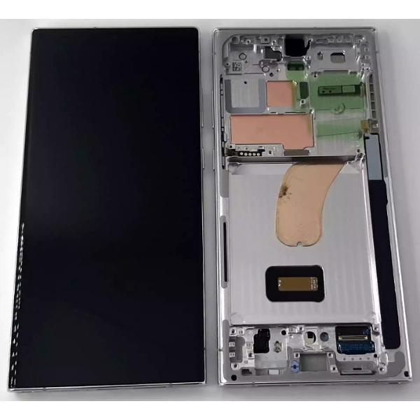 Pantalla lcd para Samsung Galaxy S23 Ultra SM-S918 mas tactil negro marco azul ensamblado GH82-30465G Service Pack