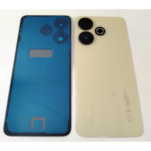 Tapa trasera o tapa bateria dorada para Xiaomi Redmi 13 con cristal de camara