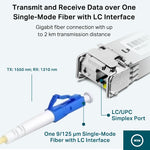 Transceiver TP-Link SM321A-2 bidireccional wdm giga monomodo lc TX:1550nm/RX:1310nm hasta 2km