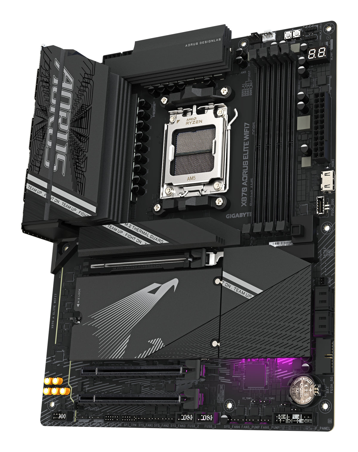 Placa base Gigabyte x870 aorus elite wifi7 am5 ATX · 4x DDR5