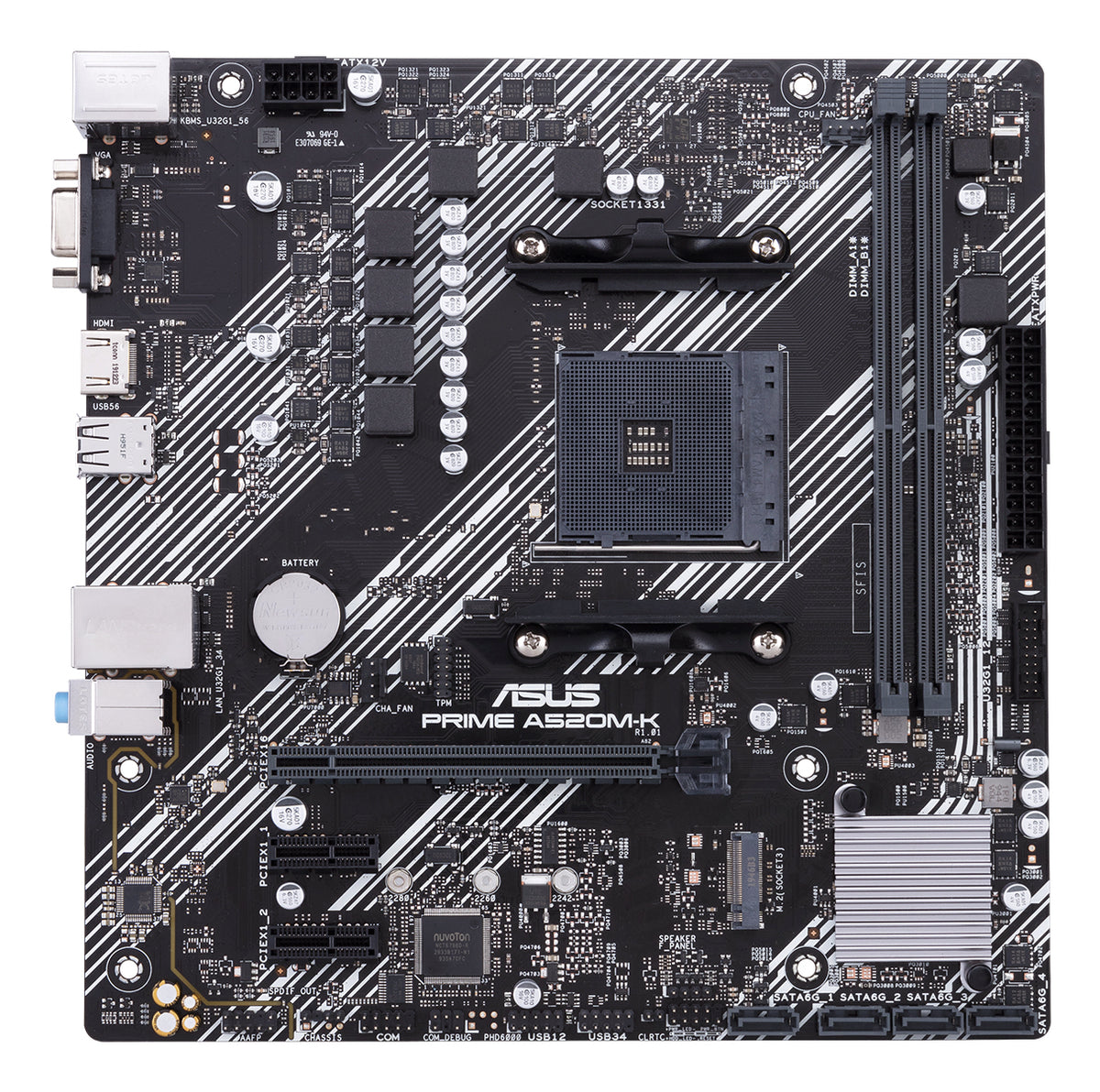 Placa base ASUS AMD prime a520m - k socket am4 DDR4 x2 max 64GB 3200 mhz d - sub HDMI mATX