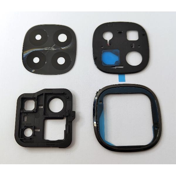 Cristal de camara para Xiaomi Redmi Note 14 Pro Plus 5G con marco negro calidad premium