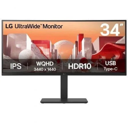 Monitor Profesional Ultrapanorámico Curvo LG UltraWide 34BA75QE-B 34"/ WQHD/ Multimedia/ Regulable en altura/ Negro - PixelPlaza
