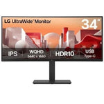 Monitor Profesional Ultrapanorámico Curvo LG UltraWide 34BA75QE-B 34"/ WQHD/ Multimedia/ Regulable en altura/ Negro - PixelPlaza