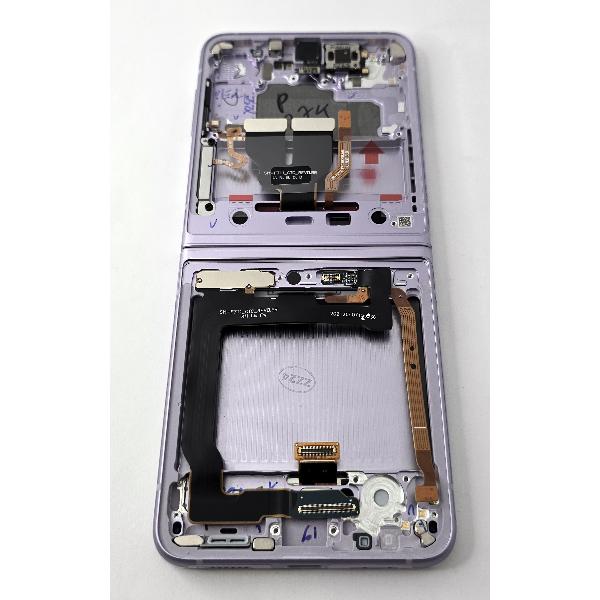 Pantalla para Samsung Galaxy Z Flip 3 SM-F711B tactil negro marco lavanda con camara GH82-26273D Service Pack