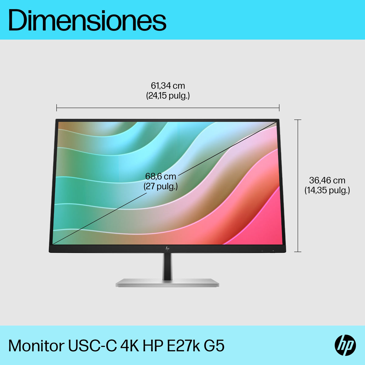 Monitor Hp e27k g5 27 pulgadas 4K UHD 60hz