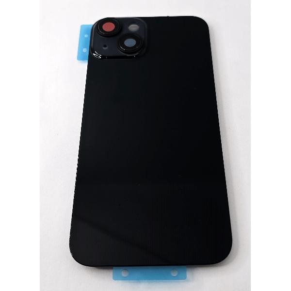Tapa trasera o tapa bateria negra para iPhone 14 con cubierta de camara compatible sin logotipo version europea