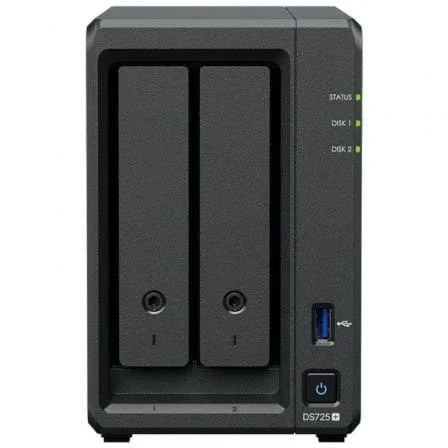 NAS Synology Diskstation DS725+/ 2 Bahías 3.5"- 2.5"/ 8GB DDR4/ Formato Torre - PixelPlaza