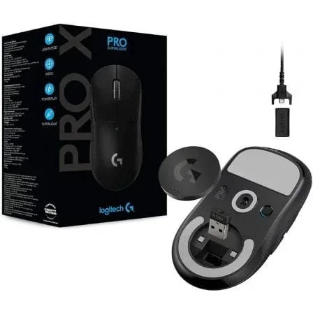 Ratón Gaming Inalámbrico Logitech PRO X Superlight/ Batería recargable/ Hasta 25600 DPI/ Negro - PixelPlaza