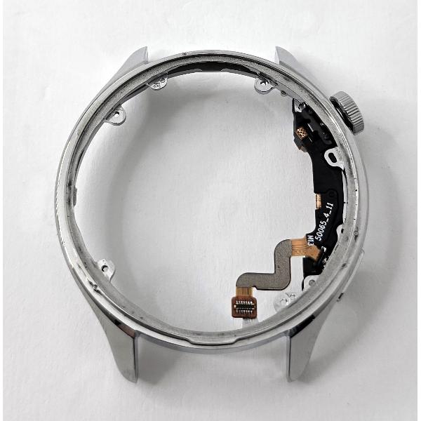 Carcasa o marco central plata con flex power con rotacion optica para Xiaomi Watch S4