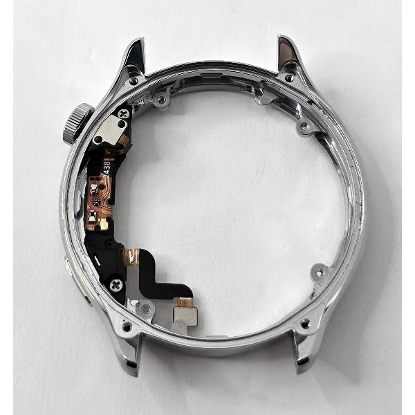Carcasa o marco central plata con flex power con rotacion optica para Xiaomi Watch S4