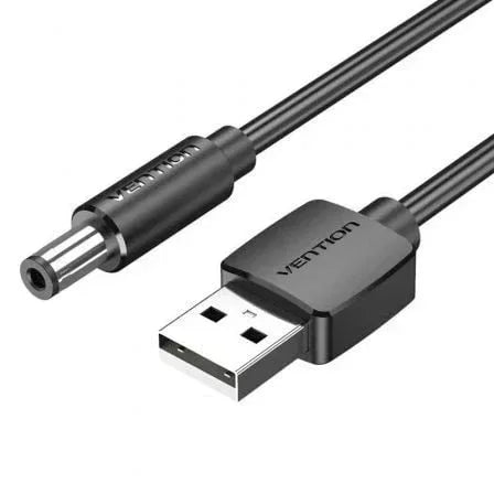 Cable Alimentación Vention CEYBG/ USB-A Macho - DC 5.5mm Macho/ 1.5m/ Negro - PixelPlaza