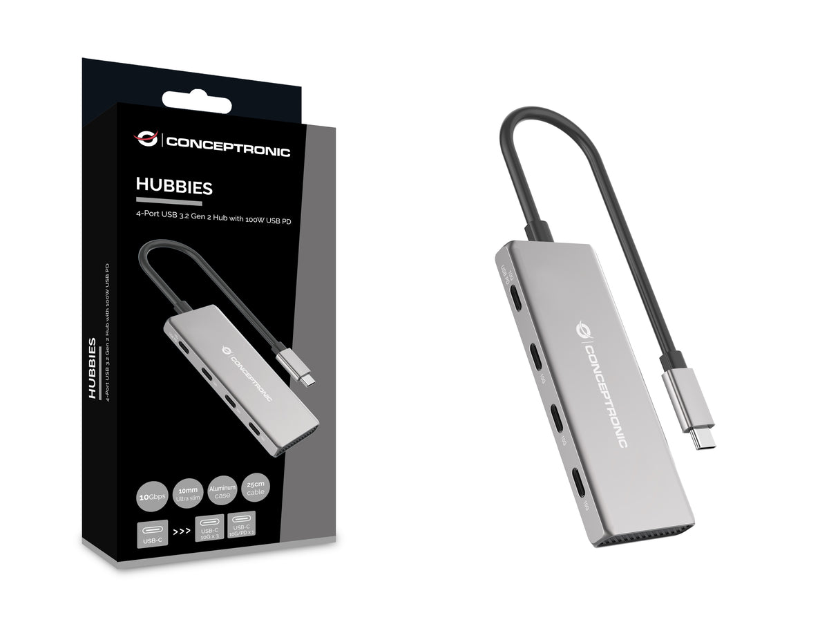 Hub USB tipo c Conceptronic hubbies16g 4 puertos