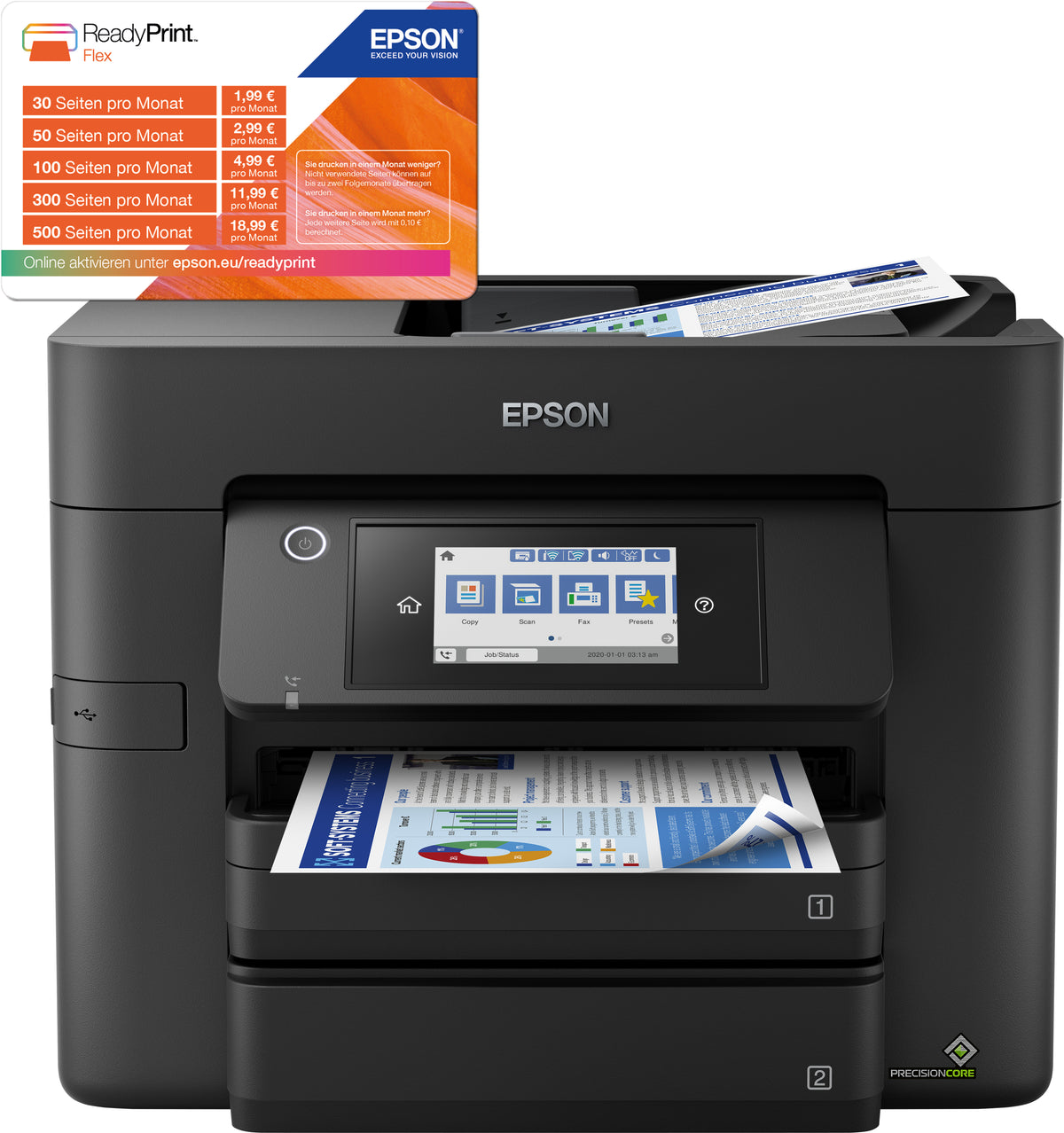 Multifunción inyección Epson workforce pro wf - 4830dtwf color WiFi duplex fax