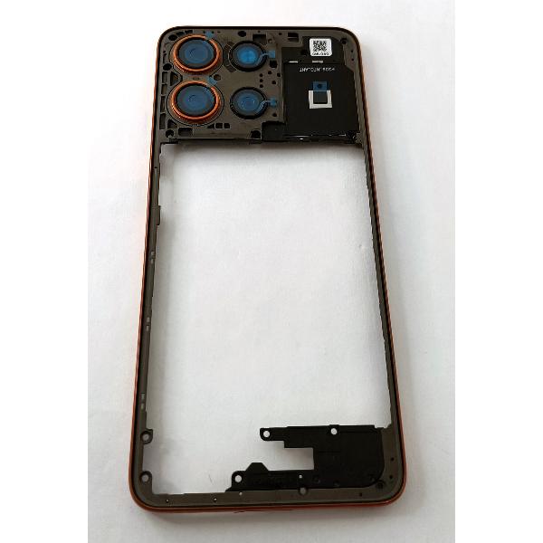 Carcasa o marco central naranja para Motorola Moto G15 4G