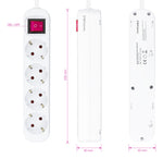 Regleta con Interruptor Nanocable 10.37.0004/ 4 Tomas de Corriente/ Cable 1.4m/ Blanca
