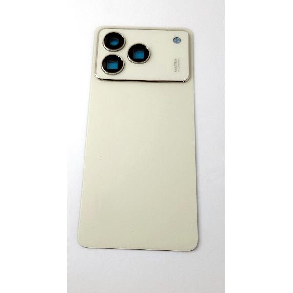 Tapa trasera o tapa bateria dorada para ZTE Blade A76 4G con cubierta de camara