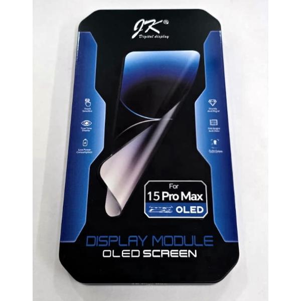 Pantalla lcd para iPhone 15 Pro Max A3106 A2849 A3105 A3108 mas tactil negro JK calidad Hard Oled