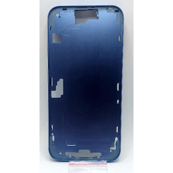Carcasa o marco central azul para iPhone 16 Plus con botones laterales