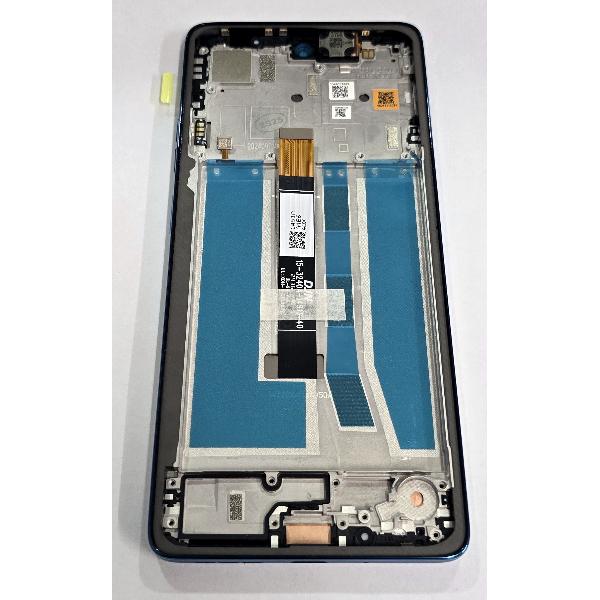 Pantalla lcd para Motorola Moto G75 5G mas tactil negro con marco azul 5D68C28969 Service Pack