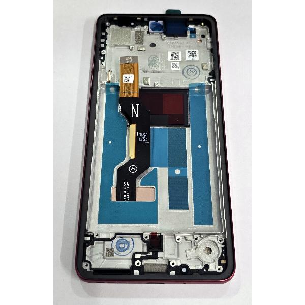 Pantalla lcd para Motorola Moto G86 mas tactil negro con marco rojo 5D68C30477 Service Pack