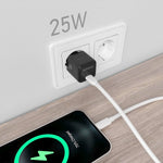 Cargador de Pared GaN Aisens ASCH-25W1P013-BK/ 1xUSB Tipo-C/ 25W