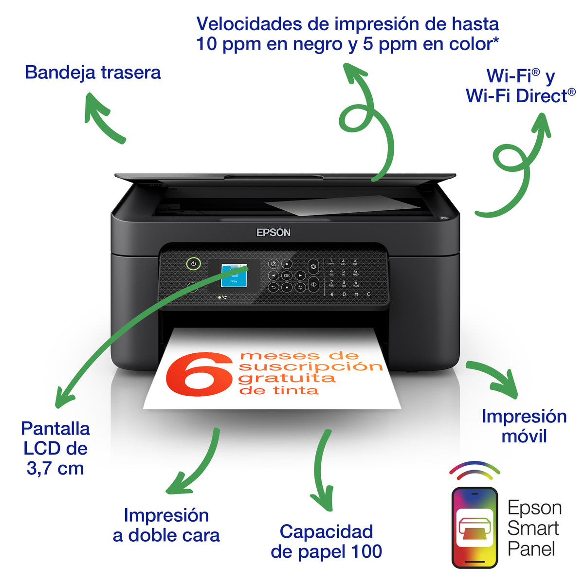 Multifunción inyección Epson workforce wf - 2910dwf color WiFi duplex fax