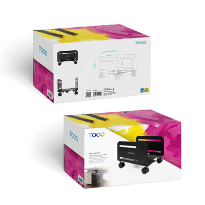Soporte para cpu de suelo con ruedas TooQ umcs0004 - b negro