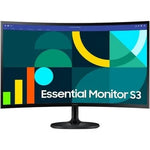 Monitor Profesional Curvo Samsung Essential Monitor S3 S36GD S27D360GAU/ 27"/ Full HD/ Negro - PixelPlaza
