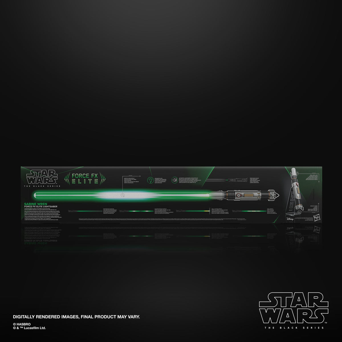 Replica sable de luz Hasbro star wars black series force fx elite sabine wren