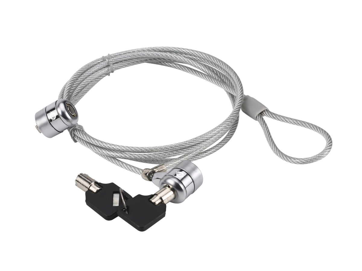 Cable seguridad para portatiles 1.5m Conceptronic doble cabezal + llave