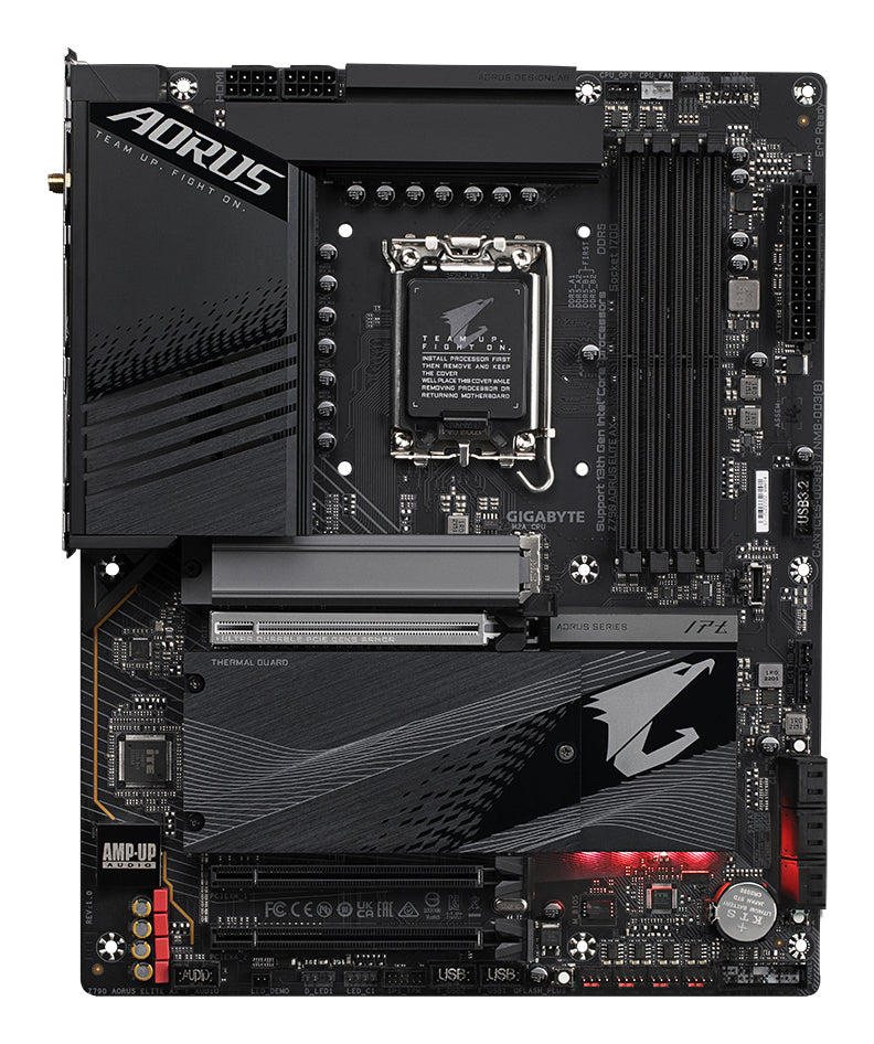 Placa base Gigabyte 1700 z790 aorus elite ax ATX · 4x DDR5 · 6x sata3 · 5x USB 3.2 · 1x USB tipo c · 4x USB 2.0