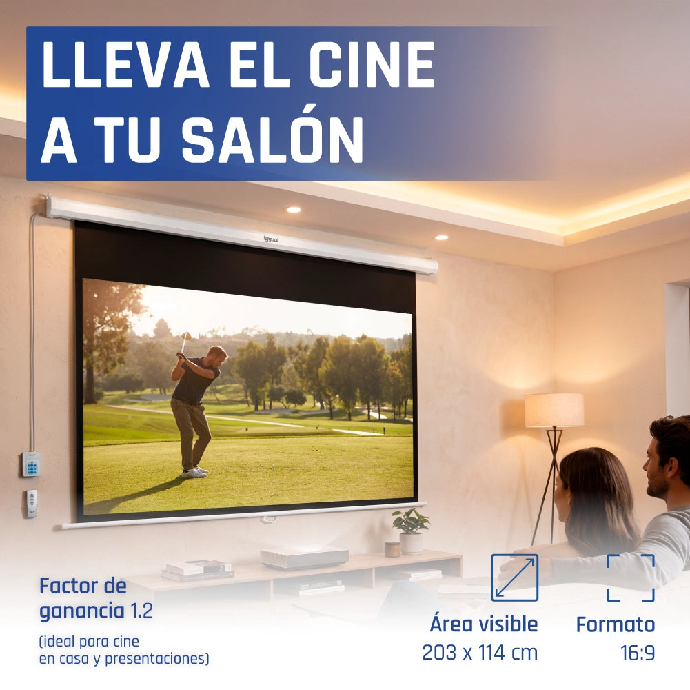 Iggual Pantalla eléctrica 16:9 92 203x114 cm
