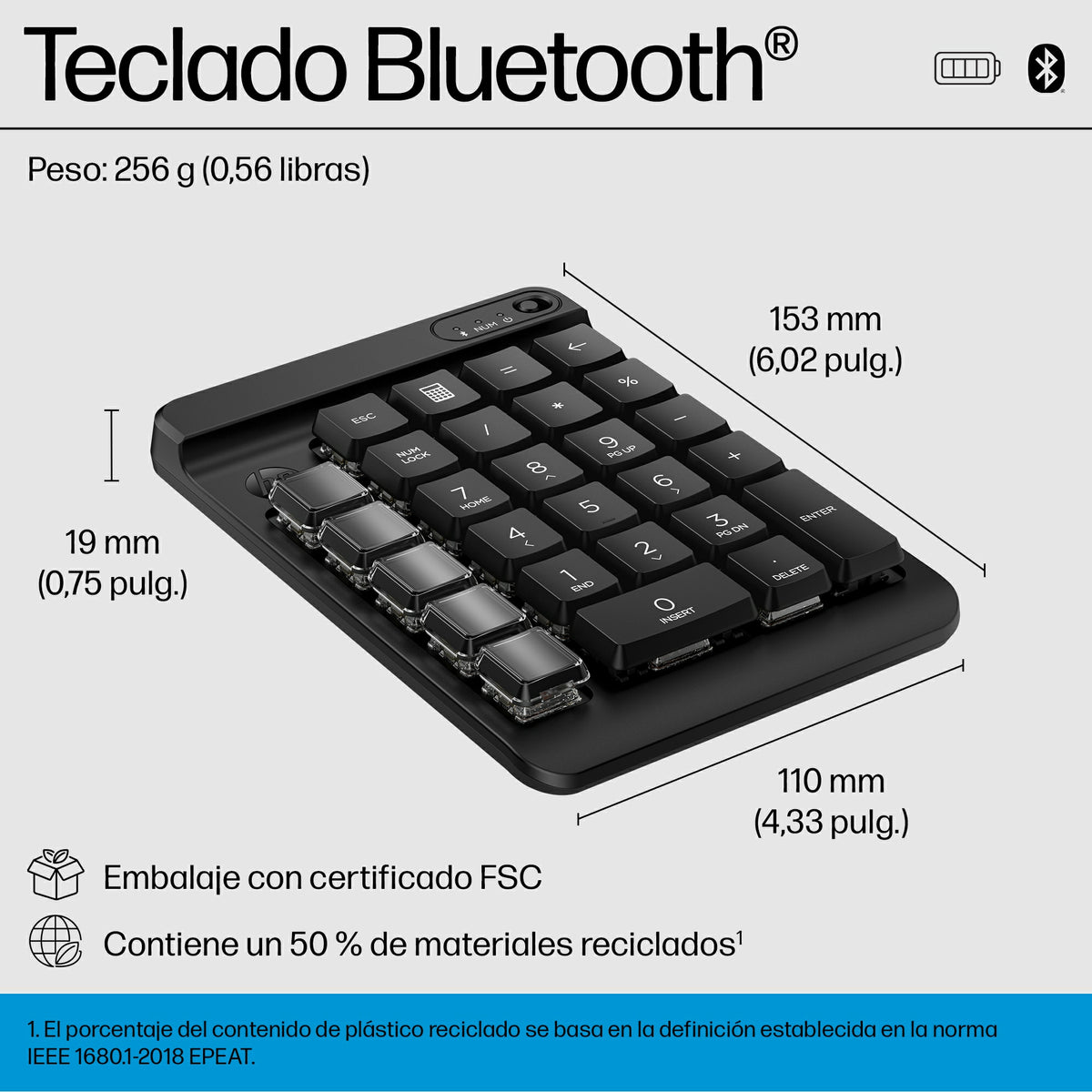 Teclado hp numerico 435 inalambrico