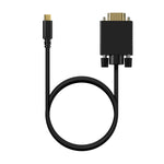 Cable Conversor Aisens A109-0692/ USB Tipo-C Macho - VGA Macho/ Hasta 27W/ 1250Mbps/ 80cm/ Negro