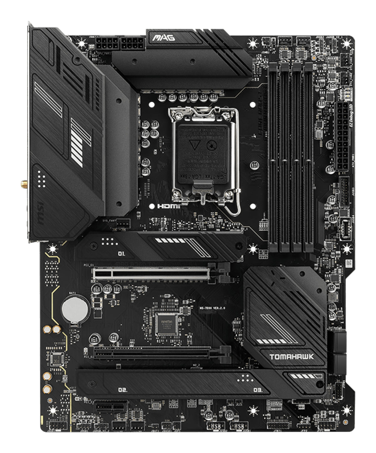 Placa base Msi 1700 mag b760 tomahawk WiFi · 4x DDR5 · 4x SATA 6GB - s 911 - 7d96 - 003
