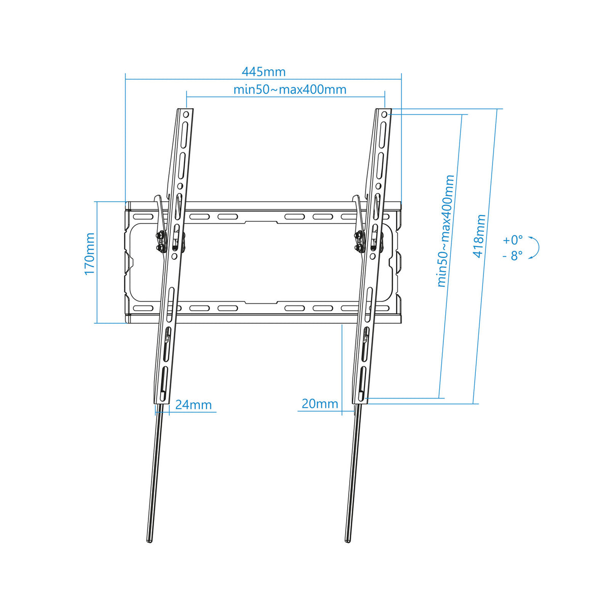 Soporte pared tv televisión monitor TooQ lp1071t - b 32 pulgadas - 70 pulgadas carga maxima 45kg