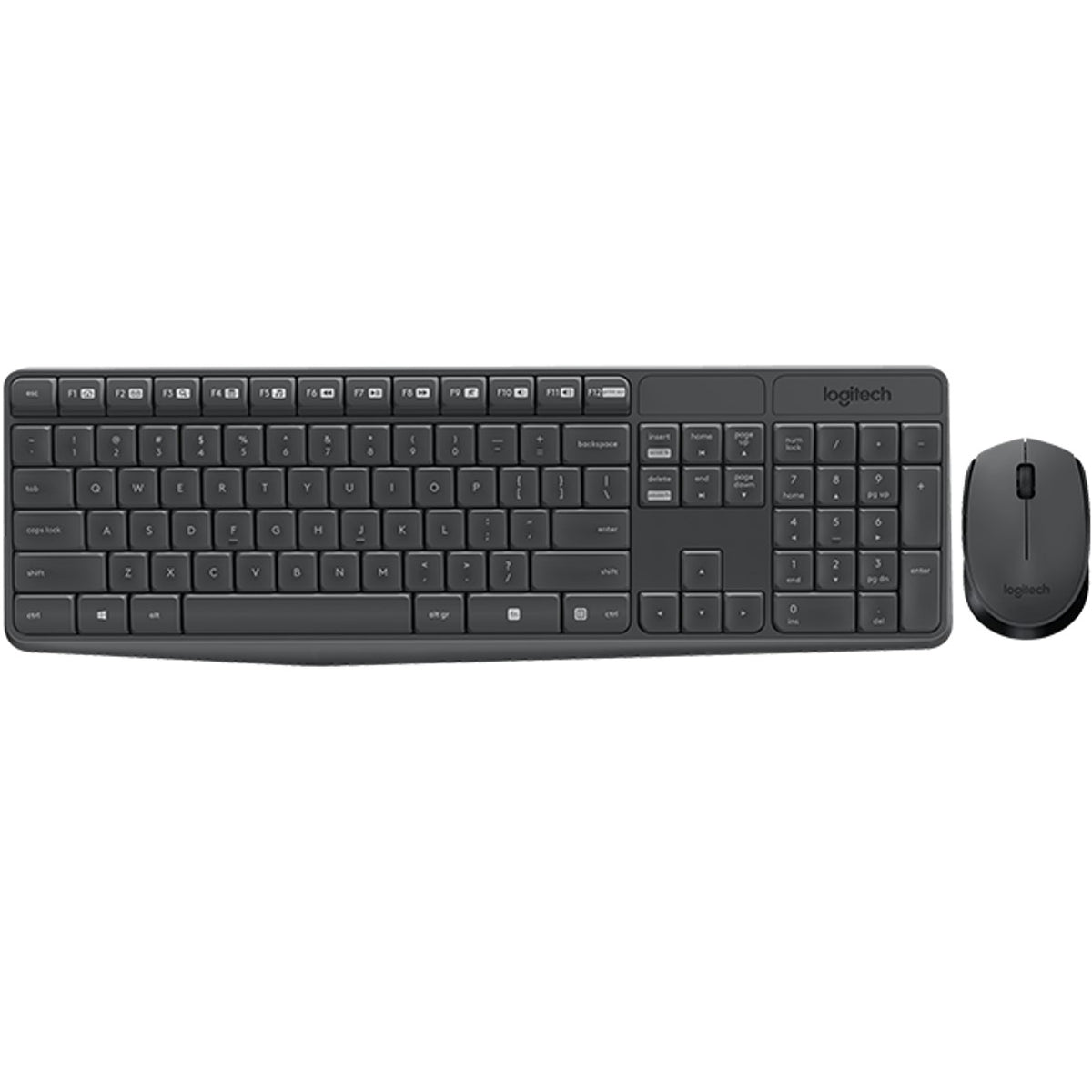 Teclado + mouse Logitech mk235 inalámbrico ingles internacional