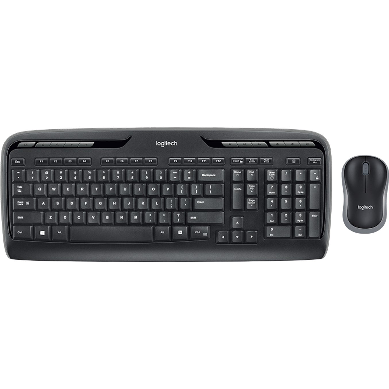 Teclado + mouse Logitech mk330 wireless inalambrico negro ingles internacional