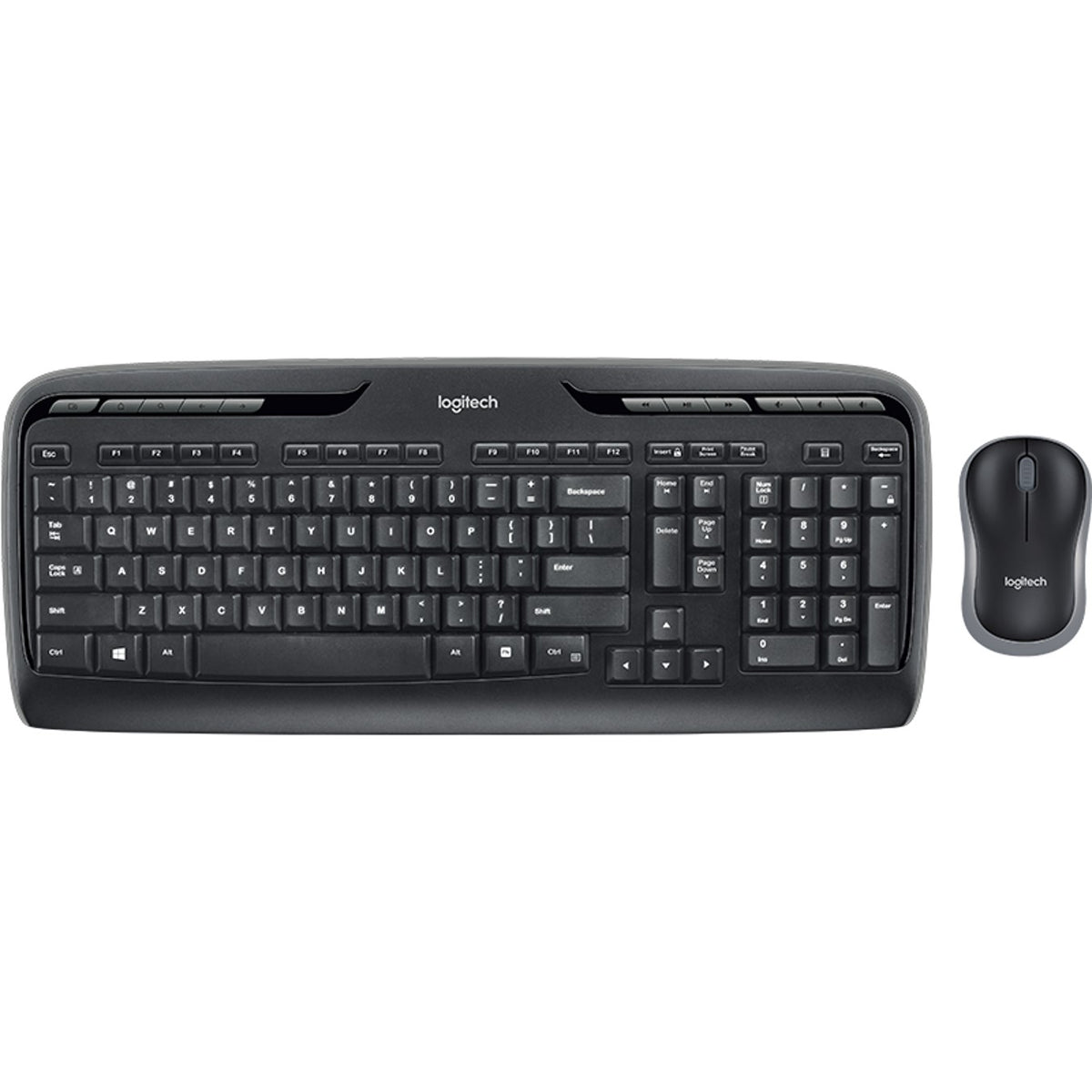 Teclado + mouse Logitech mk330 wireless inalambrico negro ingles internacional