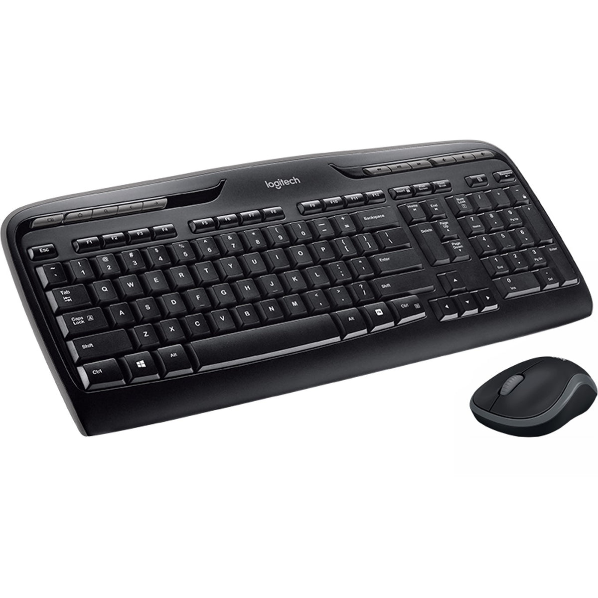 Teclado + mouse Logitech mk330 wireless inalambrico negro ingles internacional