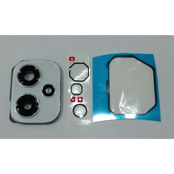 Cristal de camara para Honor 400 con marco blanco calidad premium