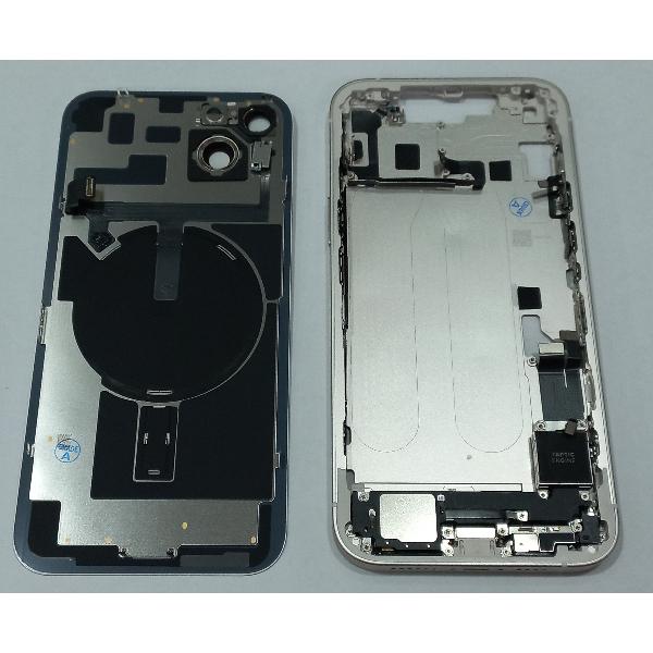 Set Tapa trasera o tapa bateria Starlight iPhone 14 Plus con carcasa central y componentes Remanufacturada Grado A