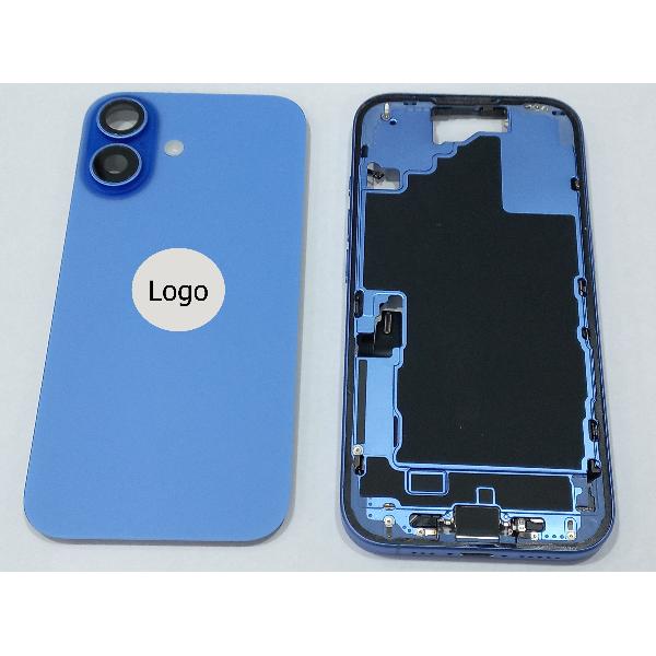 Set Tapa trasera o tapa bateria morada iPhone 16 con carcasa central y componentes Remanufacturada Grado A