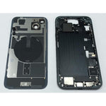 Set Tapa trasera o tapa bateria negra iPhone 15 Plus con carcasa central y componentes Remanufacturada Grado A