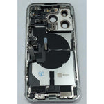 Tapa trasera o tapa bateria plata para iPhone 14 Pro con carcasa central y componentes Remanufacturada Grado A