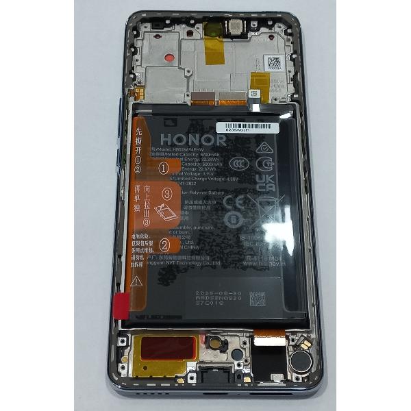 Pantalla para Honor X50 mas tactil negro con marco plata y bateria 0235AGJH Service Pack