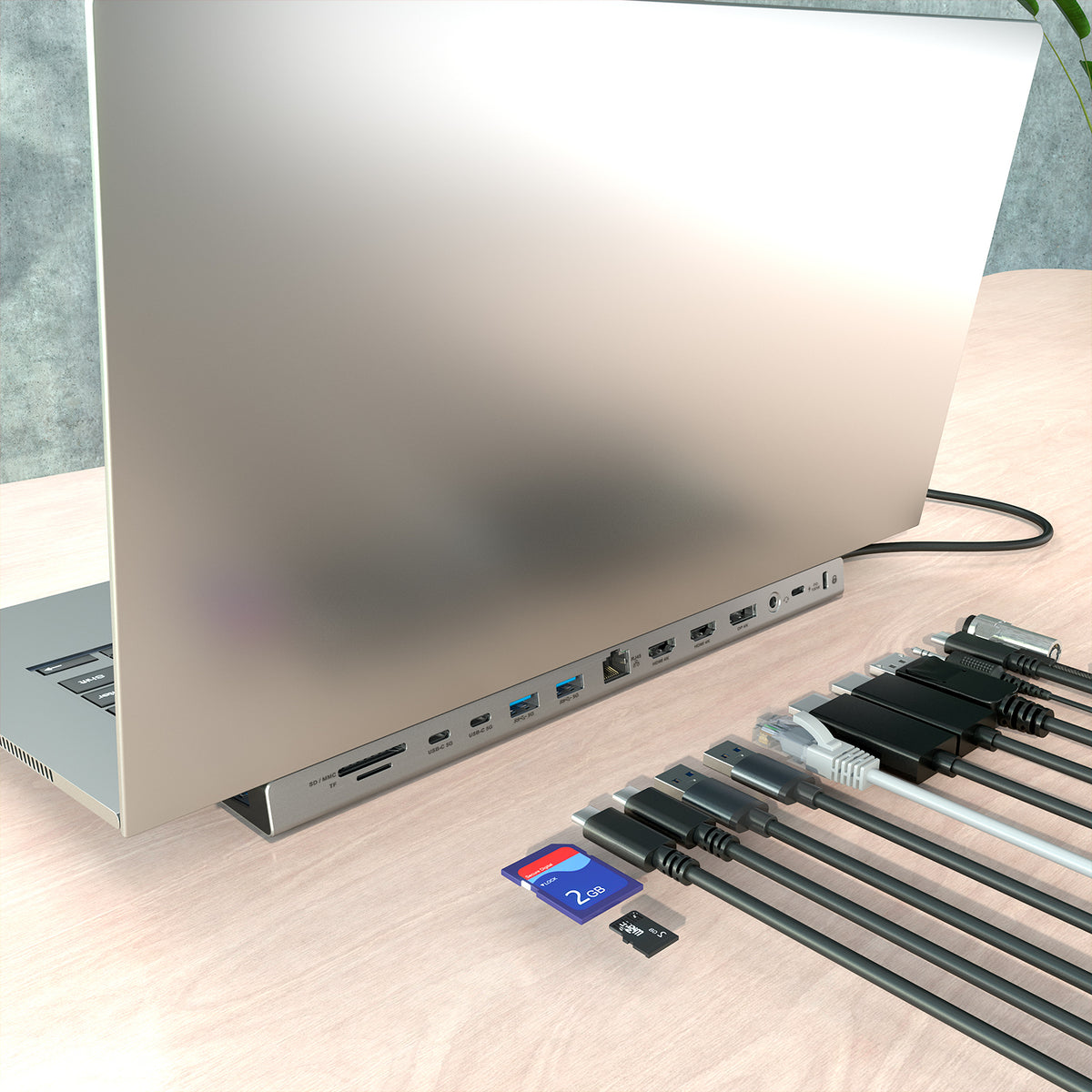 Docking USB Tipo-C Aisens ASUC-13P042-GR/ 2xUSB Tipo-C/ 1xUSB Tipo-C PD/ 2xUSB/ 2xHDMI/ 1xDisplayPort/ 1xLector de Tarje