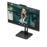 Monitor Profesional AOC 24P3QW 23.8"/ Full HD/ Webcam/ Multimedia/ Regulable en altura/ Negro